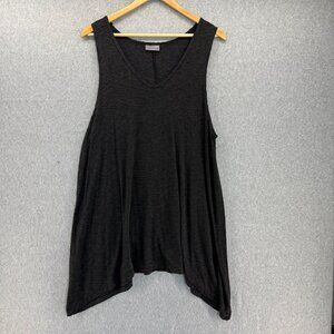 Feather Clothing USA 4 / Large Black Gray Sleeveless Tunic Tank Asymmetrical Hem